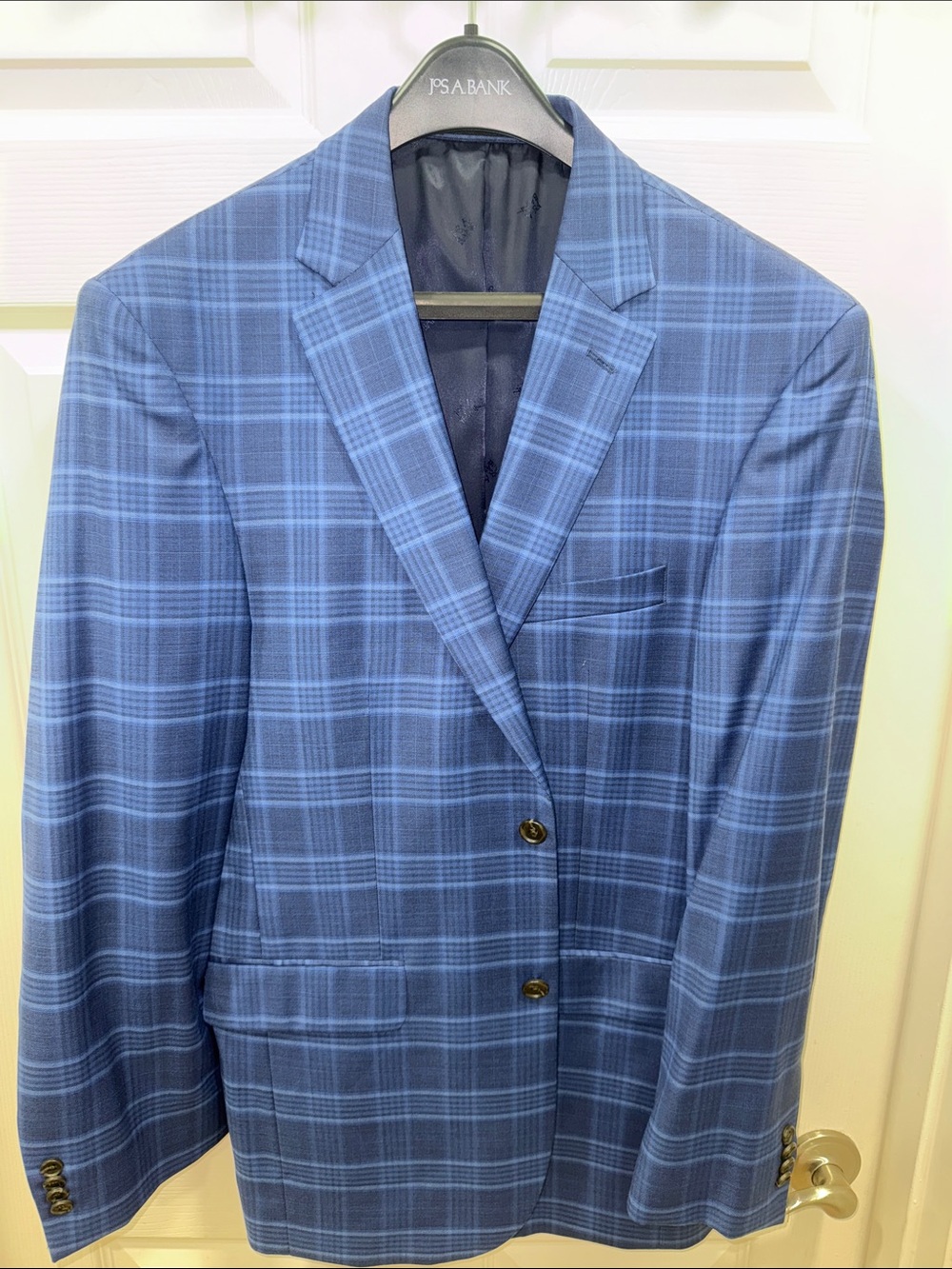 Jos. A. Bank Navy Blue Plaid Sport Coat